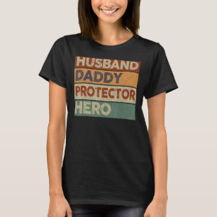 T-shirt Hommes Mari papa protecteur Héros papa Vintage gra