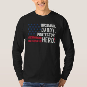 T-shirt Hommes Mari papa protecteur Héros Vêtements Pères