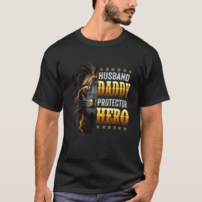 T-shirt Hommes Mari Papa Protector Hero Pour Papa Pères (Devant)