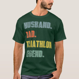 T-shirt Hommes Mari Papa Triathlon Légende Père Vintage