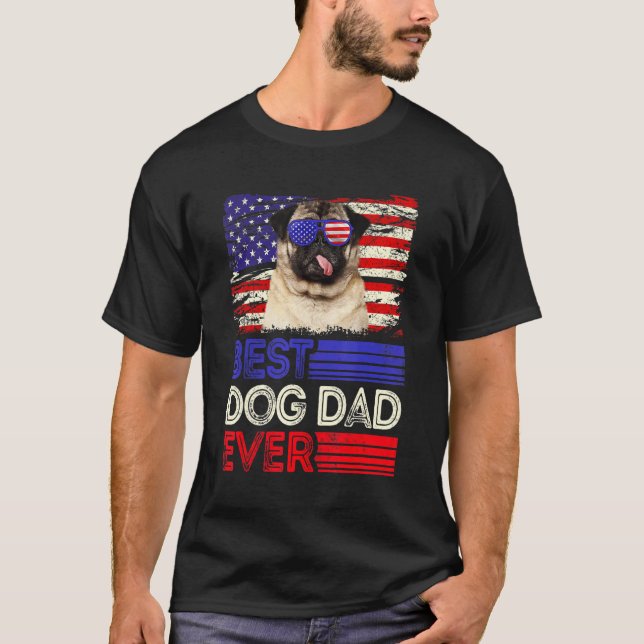 T-shirt Hommes Meilleur Carlin Papa jamais American Drapea (Devant)