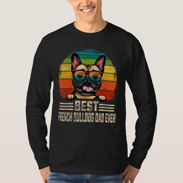 T-shirt Hommes Meilleur Français Bulldog Papa Jamais Vinta (Devant)