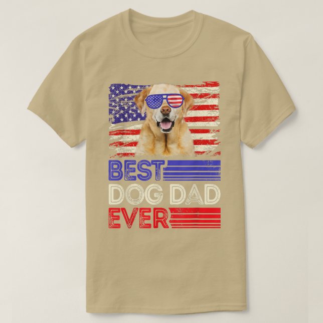 T-shirt Hommes Meilleur Labrador Papa Jamais American Flag (Design devant)