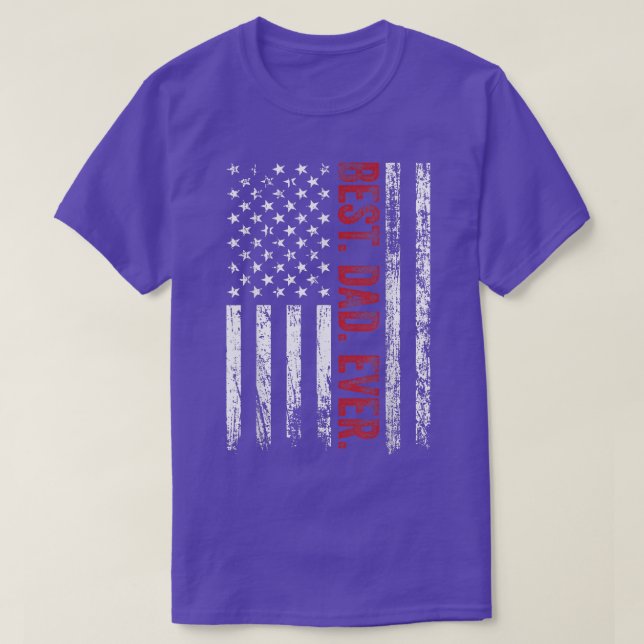 T-shirt Hommes Meilleur papa jamais American US Drapeau Pa (Design devant)