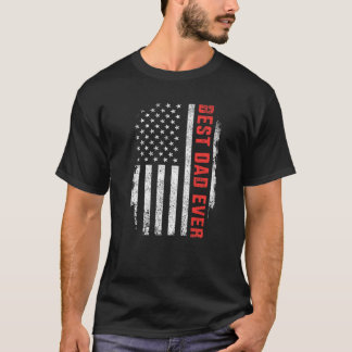 T-shirt Hommes Meilleur papa jamais drapeau américain fête