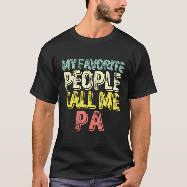 T-shirt Hommes Mes Favoris Appelez-Moi Papa Papa Papa Père (Devant)