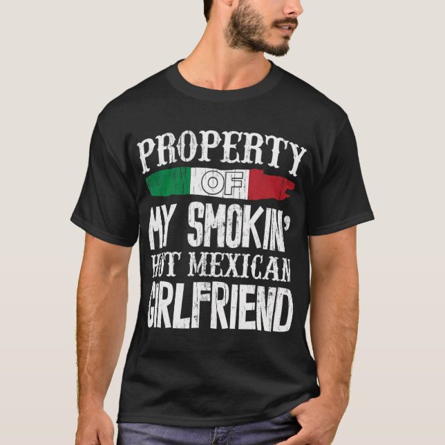 T-shirt Hommes Mexicain Girlfriend Funny Boyfriend Valenti (Devant)