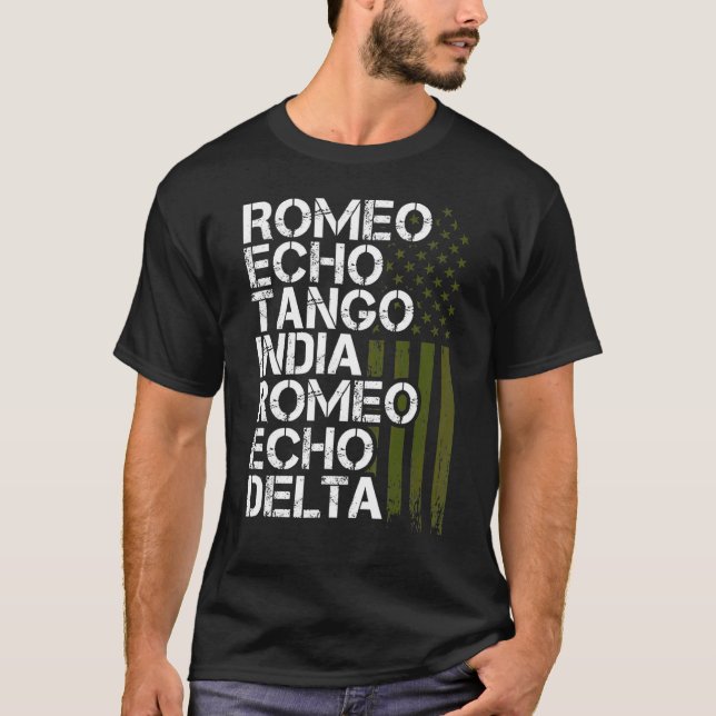 T-shirt Hommes militaires retraités Femmes Alphabet phonét (Devant)