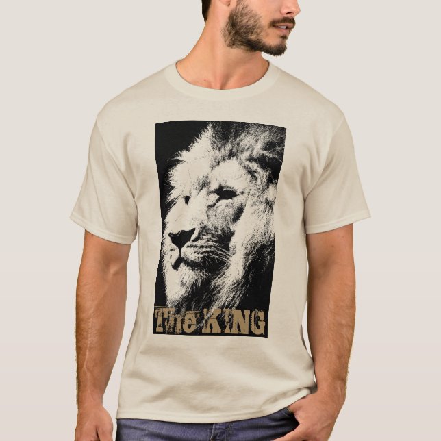 T-shirt Hommes Modèle T Chemises Lion moderne Visage anima (Devant)