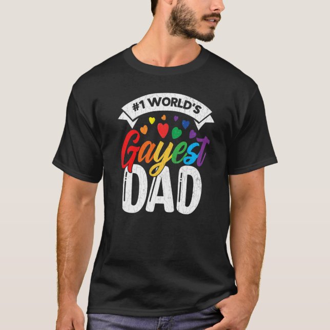 T-shirt Hommes monde's Gayest Papa Lgbtq Gay pride Mois Ar (Devant)