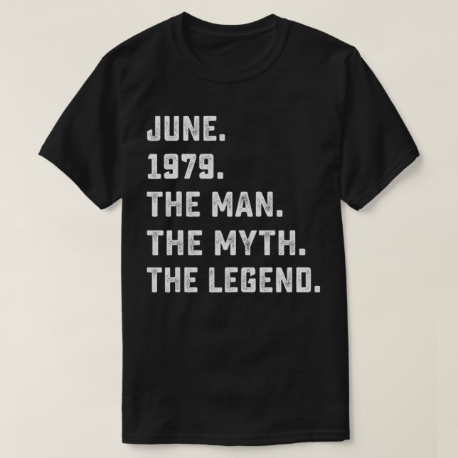 T-shirt Hommes Mythe Légende Juin 1979 42e anniversaire Te (Design devant)