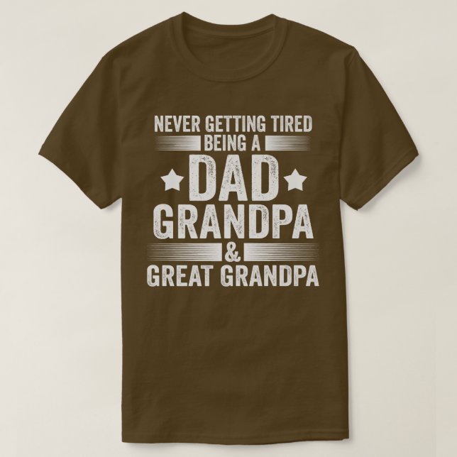 T-shirt Hommes Ne jamais se fatiguer être papa grand-père  (Design devant)