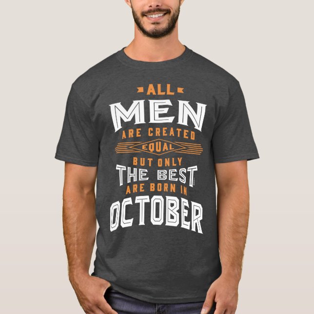 T-shirt Hommes Nés En Octobre (Devant)