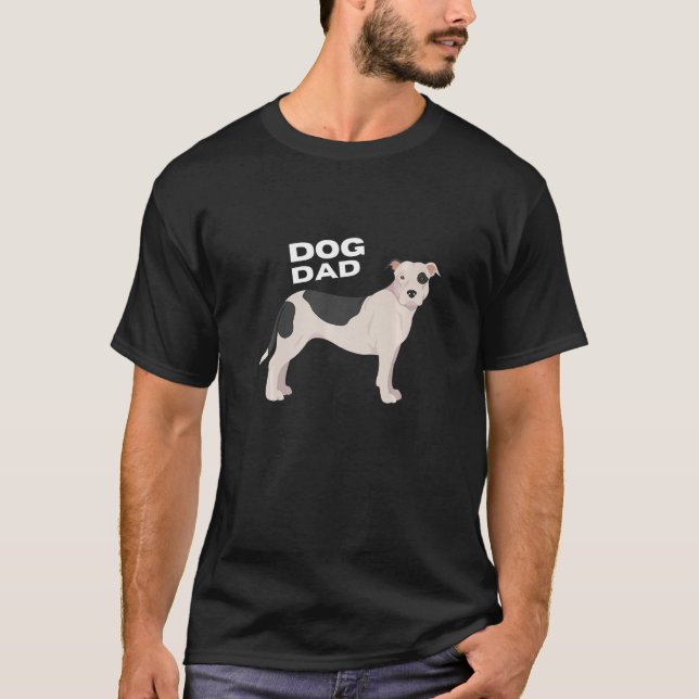 T-shirt Hommes noir et blanc American Pit Bull Terrier Chi (Devant)