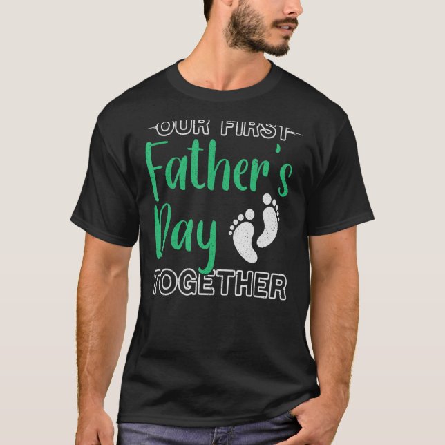 T-shirt Hommes Notre Premier Père Fête Papa Père Enfant Pè (Devant)