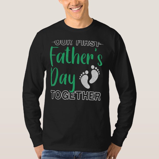 T-shirt Hommes Notre Premier Père Fête Papa Père Enfant Pè (Devant)
