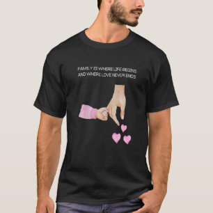 T-shirt Hommes Nouveau Père Et Fille Tenant Les Mains D'Un