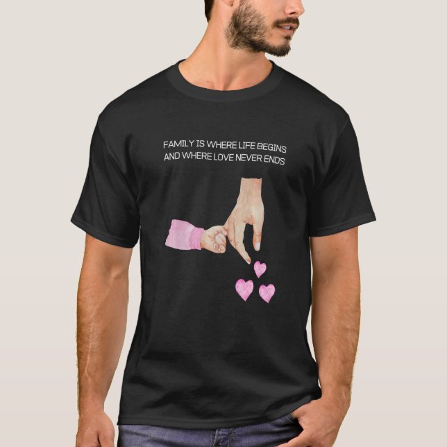 T-shirt Hommes Nouveau Père Et Fille Tenant Les Mains D'Un (Devant)