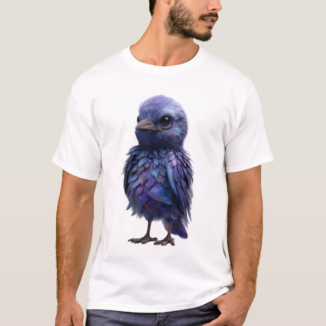 T-shirt Hommes Oiseaux Plumes Galaxie Céleste Violets (Devant)