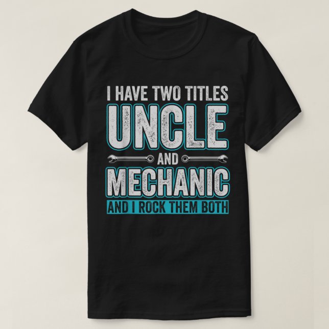 T-shirt Hommes oncle et mécanicien Funny Garage Fixation v (Design devant)