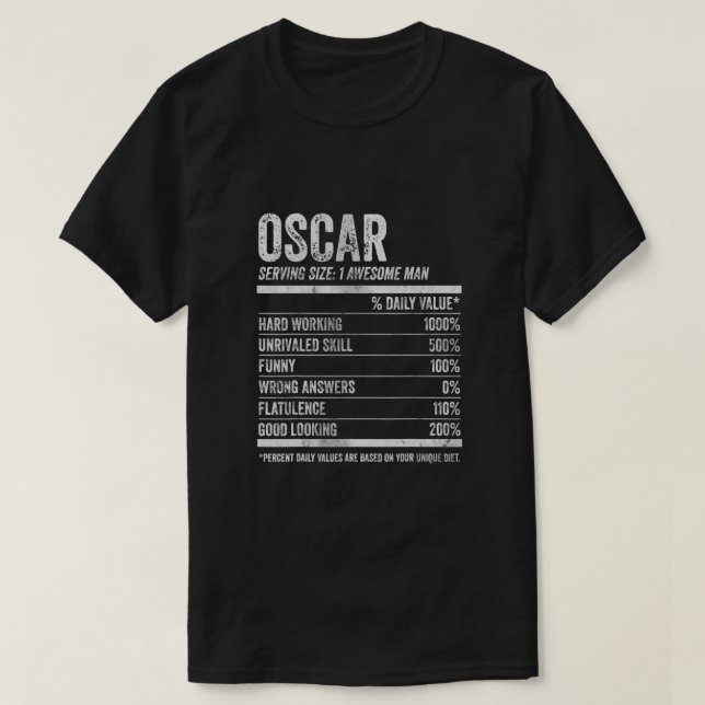 T-shirt Hommes Oscar Nutrition Nom personnalisé Chemise Fu (Design devant)