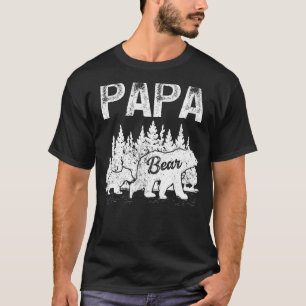 T-shirt Hommes Ours Retro Style Famille Correspondants Pap