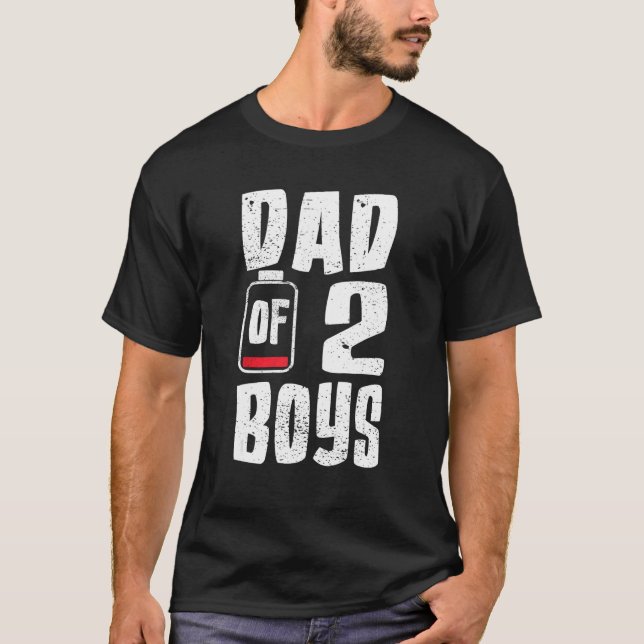 T-shirt Hommes Papa de 2 Garçons de Son Fils Fautres Jour  (Devant)