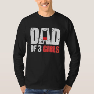 T-shirt Hommes Papa De 3 Filles - Père Avec Trois Filles