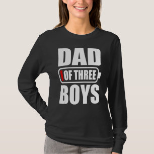 T-shirt Hommes Papa De 3 Garçons Trois Fils Fête des pères