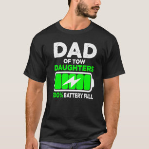 T-shirt Hommes Papa De Deux Filles Batterie Fête des pères