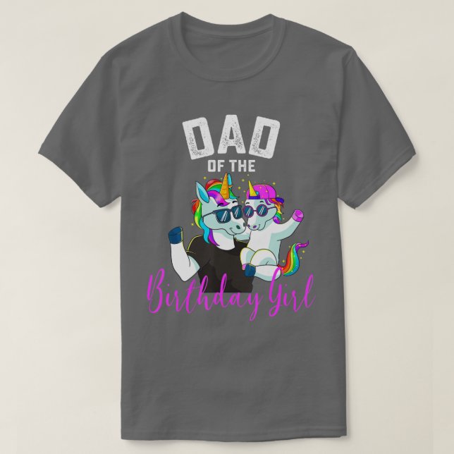T-shirt Hommes papa de l'anniversaire fille Unicorn Annive (Design devant)