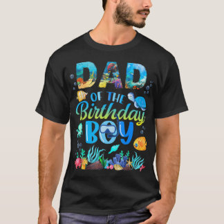 T-shirt Hommes Papa De L'Anniversaire Garçon Poisson Mer O