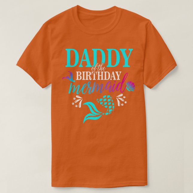 T-shirt Hommes Papa De L'Anniversaire Sirène Matching Fami (Design devant)