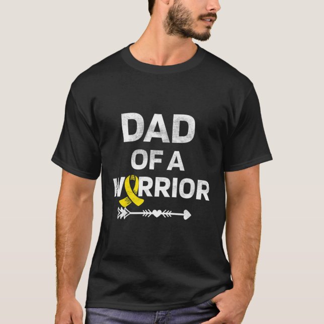 T-shirt Hommes Papa D'Un Guerrier DIPG Sensibilisation L'E (Devant)