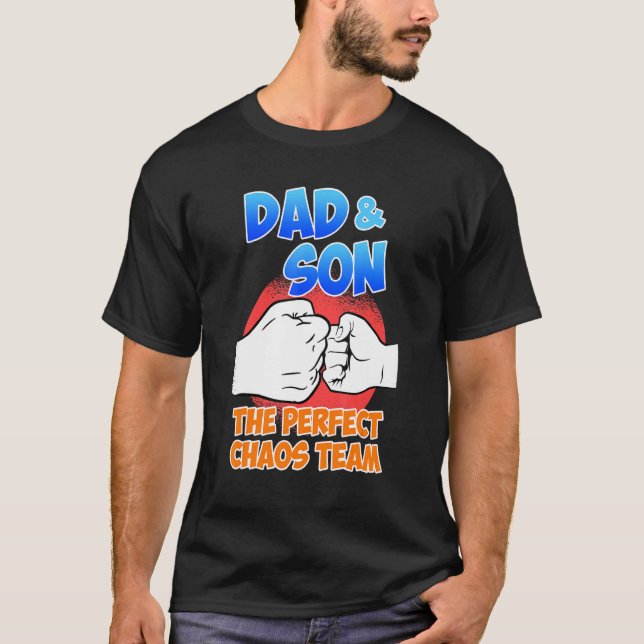 T-shirt Hommes Papa Et Son Équipe Chaos Daddy Son (Devant)