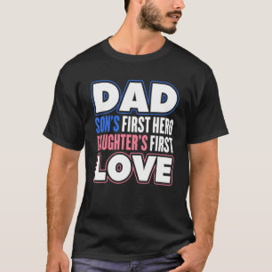 T-shirt Hommes Papa Fils Premier héros Fille Amour Da Père