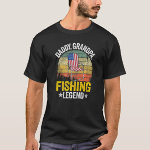 T-shirt Hommes papa grand-père de pêche légende papa Ameri