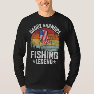 T-shirt Hommes papa grand-père de pêche légende papa Ameri