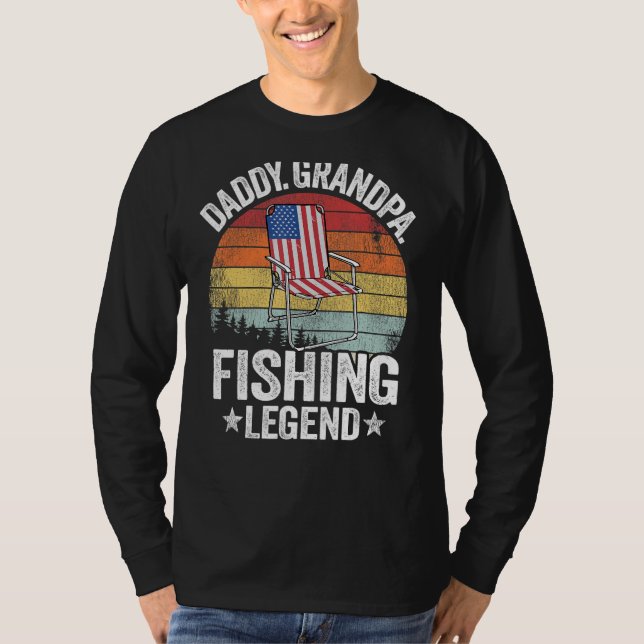 T-shirt Hommes papa grand-père de pêche légende papa Ameri (Devant)