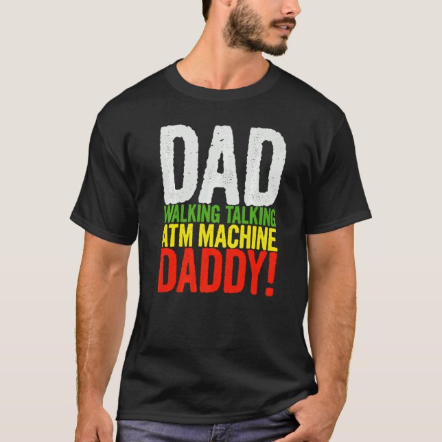 T-shirt Hommes Papa Marcher Parler Atm Machine Papa Papa F (Devant)