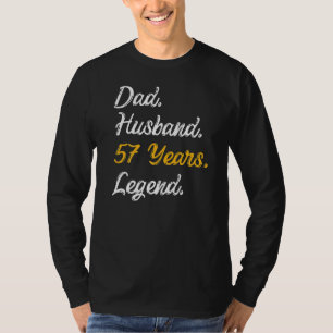 T-shirt Hommes Papa Mari 57 ans Légende Anniversaire 57 an