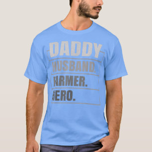 T-shirt Hommes papa mari fermier Hero Funny fermier père