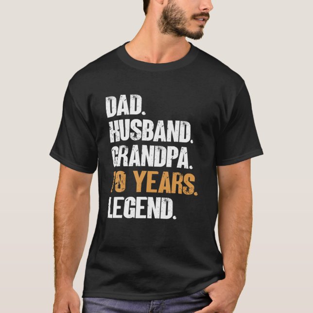 T-shirt Hommes Papa Mari Grand-père 70 ans Légende - Birth (Devant)