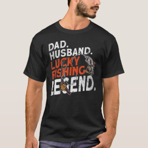 T-shirt Hommes Papa Mari Lucky Fishing Légende Pêche Fis