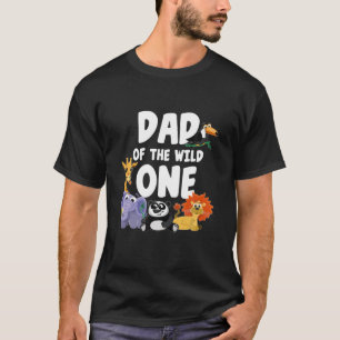 T-shirt Hommes Papa Of The Wild One Zoo Thème Anniversaire