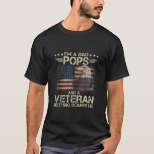 T-shirt Hommes Papa Pops Vétérinaire Drapeau Américain Fie