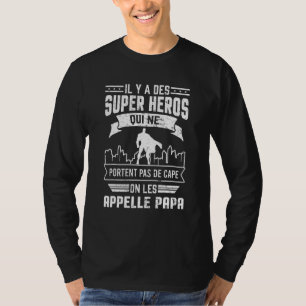 T-shirt Hommes Papa Super Heroes Humour Fête des pères Vin