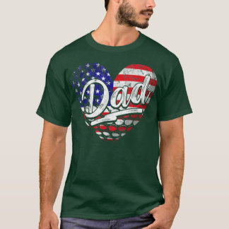 T-shirt Hommes Patriotique Américain Drapeau Coeur Golf Pa
