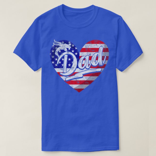 T-shirt Hommes Patriotique American Drapeau Heart Lutte D (Design devant)