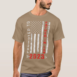T-shirt Hommes Patriotique Promu À PèreInLaw 2023 USA Am